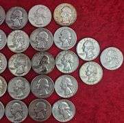 Lot of 38 Silver Washington quarters