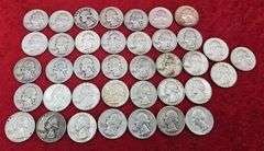 Lot of 38 Silver Washington quarters