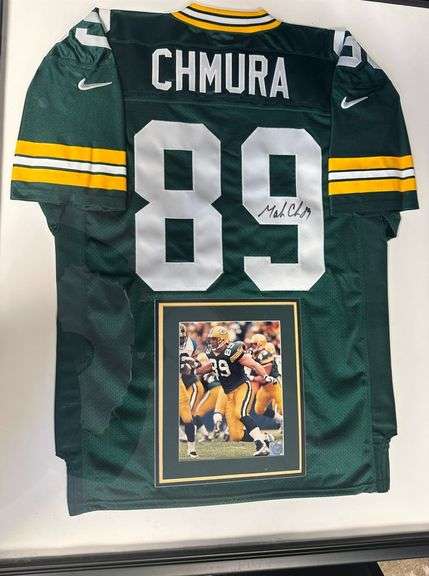 Signed & Framed Packers Mark Chmura Jersey