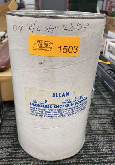 6 lb Alcan Reloading Powder - Kramer Auction LLC