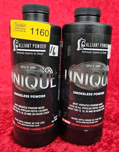 Approx. 2 lbs. Alliant Unique Reloading Powder - Kramer Auction LLC
