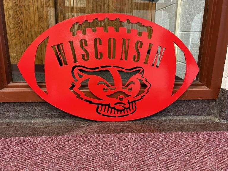 Decorative Metal Wisconsin Football