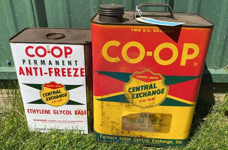 Two Co-Op Oil Cans