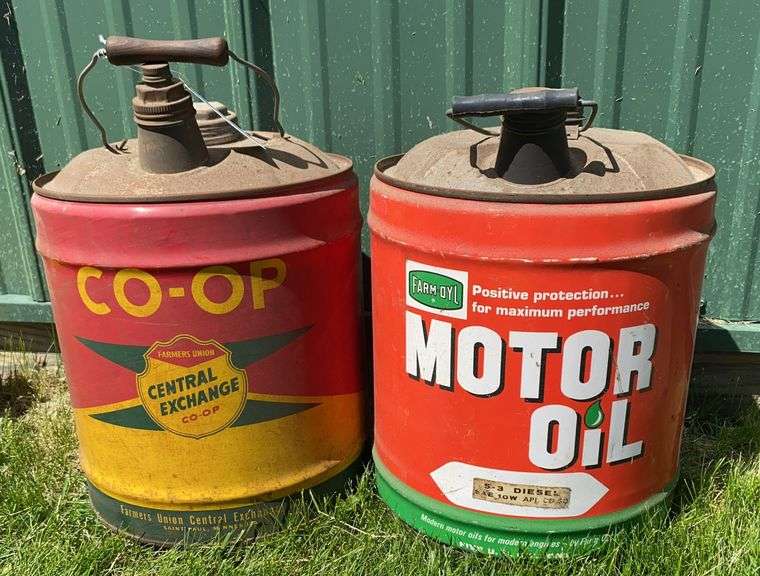 Two Oil Cans: Co-Op and Farm Oyl