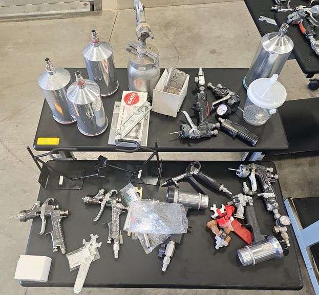 Lot of Paint Guns and Accesories