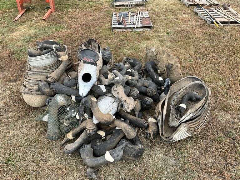 Shell Goose Decoys, Various Sizes, Approx 8 Dozen, Sold all For One ...