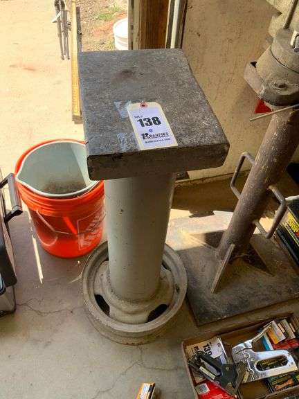 12“ x 9“ piece of steel on the stand used as an anvil