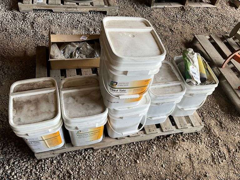 5 Buckets of Seed Talc and Partial Bags of Sweet Corn Seed