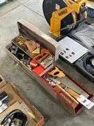 Wood Working Tools, Steel Tool Box with Misc. Tools