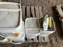 5 Buckets of Seed Talc and Partial Bags of Sweet Corn Seed