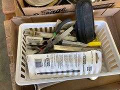 Four boxes , hole saws, paint, magnetic pans