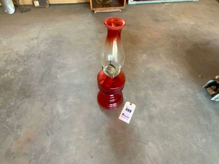 Red Glass Kerosene Lamp