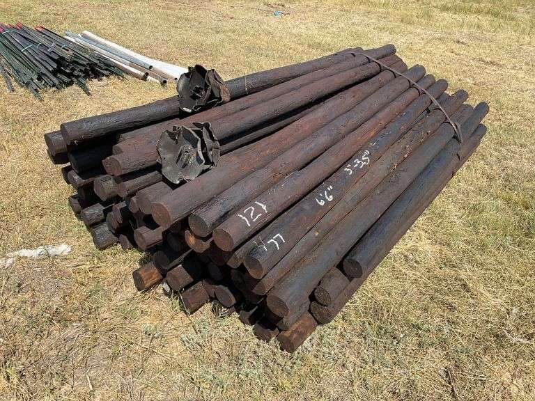 6.5’ Creosote Posts, 77 Total, 3-3.5”