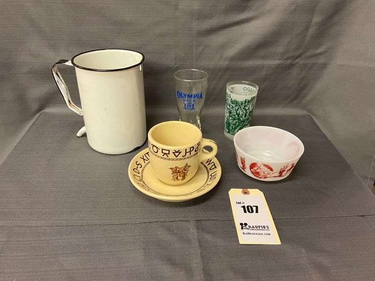 Ranger Joe Bowl, Olympia Glass, Colorado Glass, Westward Ho Cup & Saucer
