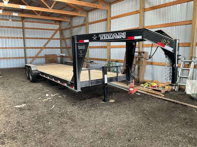 2023 Titan 22’ Flatbed GN Trailer, 3.5’ Dove