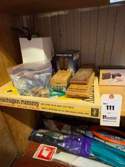 Cribbage Boards, Dice Cup, Darts, Rummy Set