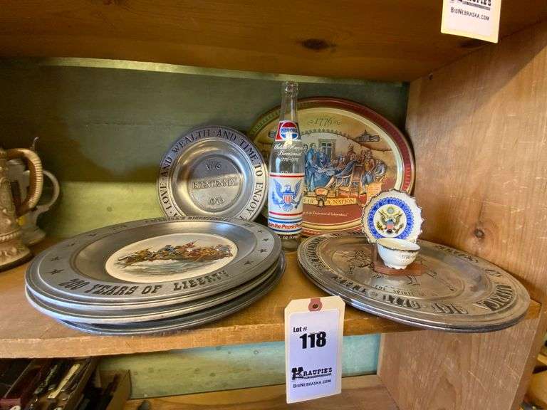 Vintage Bicentennial Plates, Miller Bicentennial Platter, Souvenir Cup & Plate