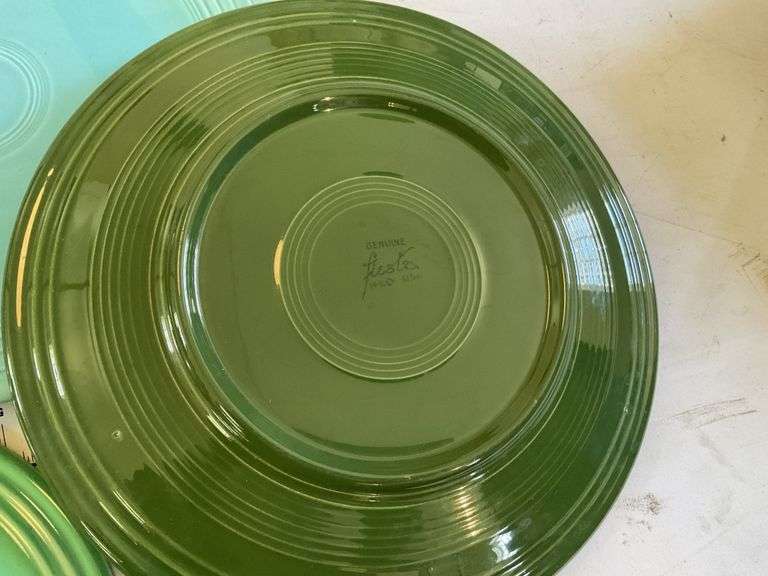 Fiesta plates, shaker, bowl