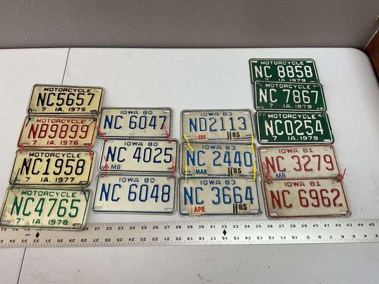 Motorcycle license plates Legacy Auction Company