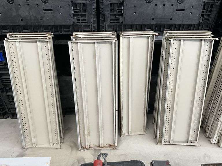 Large lot of store shelving