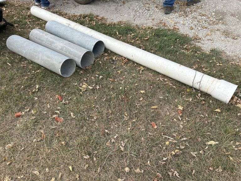 Grain bin aerating tubes and 6" pvc