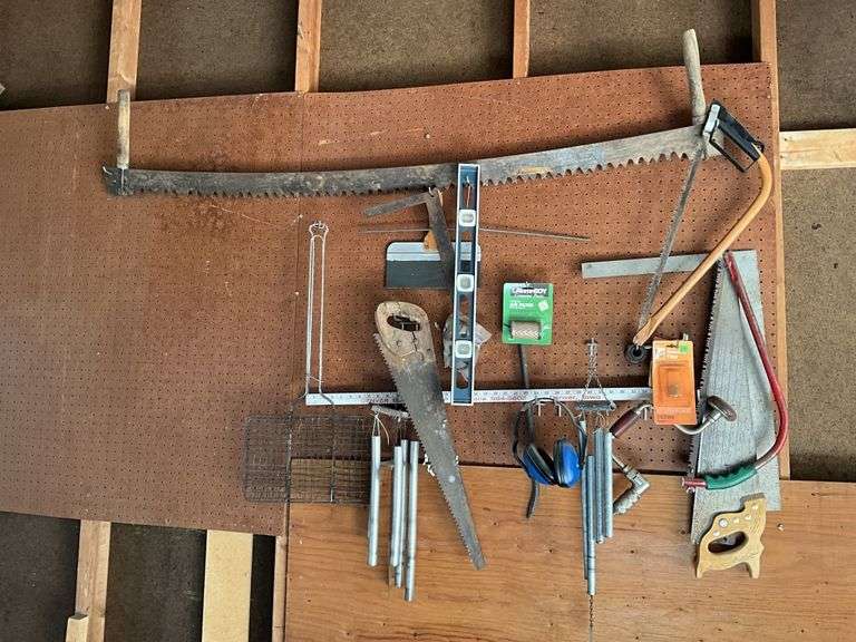 Assorted tools on wall