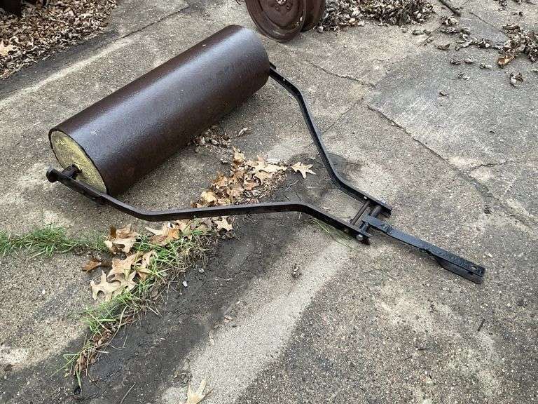 Homemade concrete filled lawn roller, 32"