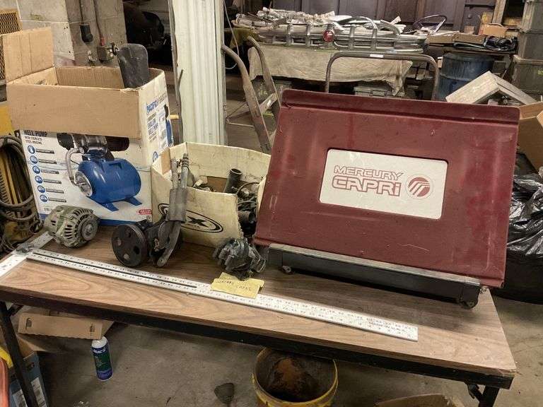 Mercury Capri parts and display Legacy Auction Company