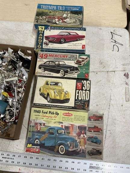 Vintage plastic car models