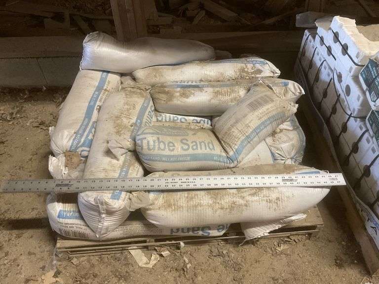 Tube sand bags, 14 approximately