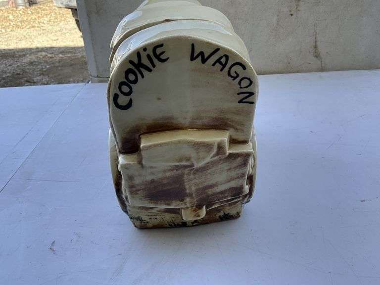 McCoy covered wagon cookie jar, some chips on lid Legacy Auction Company
