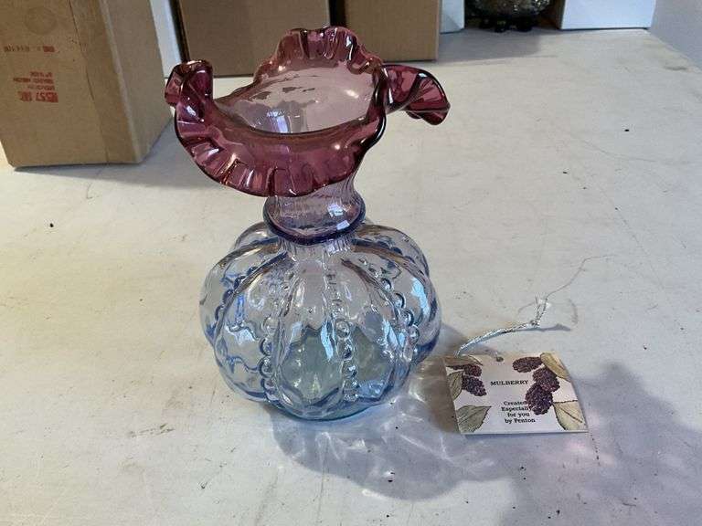 Fenton Mulberry glass vase