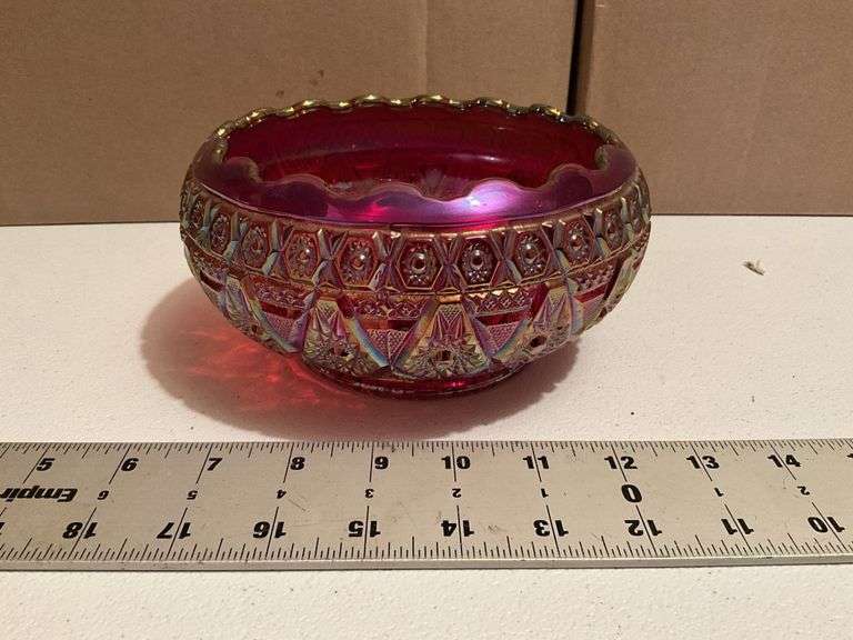 Imperial red carnival, glass bowl