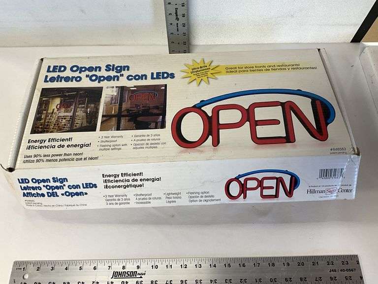 LED OPEN sign, new in box