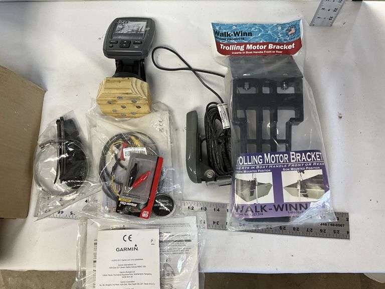 Depth finder, trolling motor bracket, never used