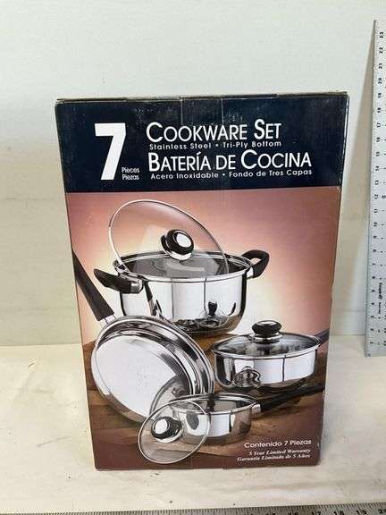 7 piece stainless steel cookware set, NIB