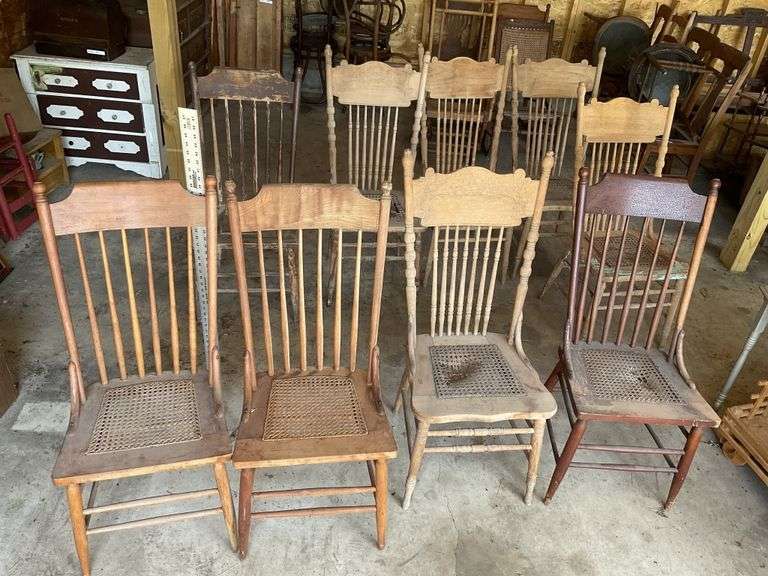 10- cane seat chairs in need of repair