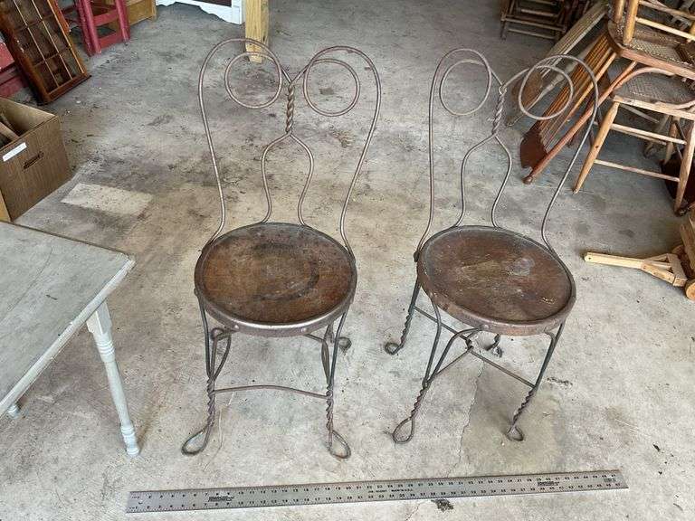 2- antique ice cream parlor chairs