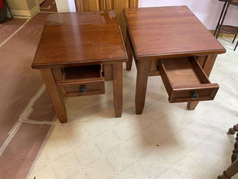 2- lamp tables with drawers, 2’ x 22" x 28"