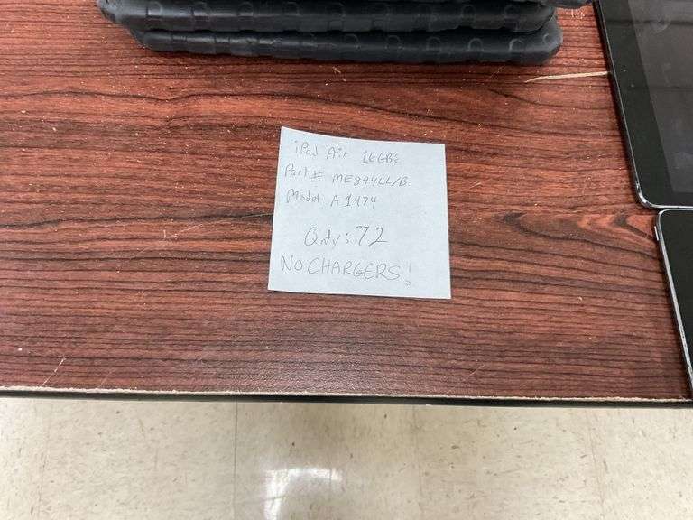 15 iPads and cases. No chargers