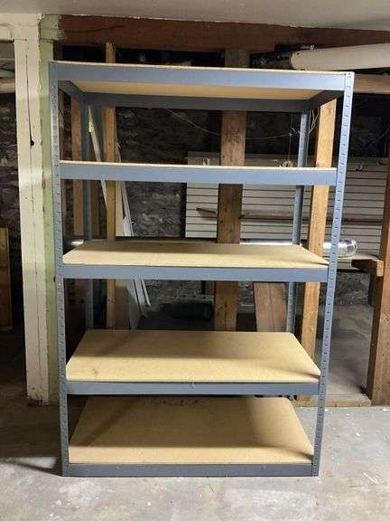 Shelving unit, 48” x 6’ x 24”, in basement, bring help to move!