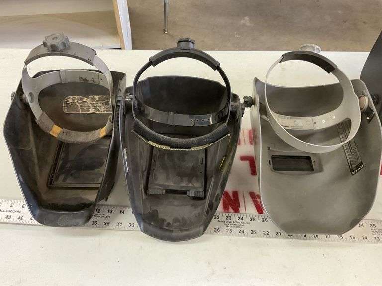 Welding helmets. Some parts missing