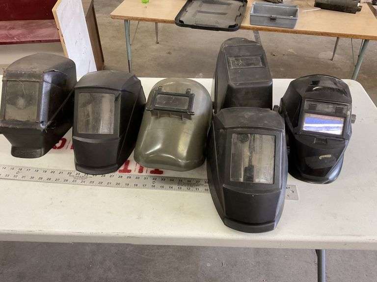 Welding helmets. Some parts missing
