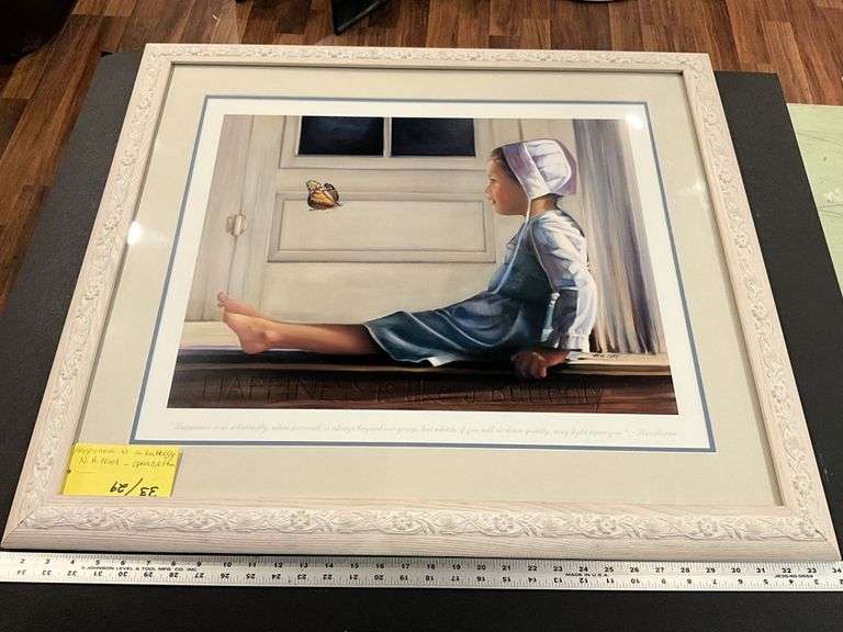 "Happiness is a butterfly" print by N.A. Noel,  open edition, 33 x 29