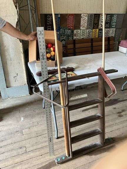 Billiard balls, stand, etc