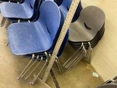 10 stackable plastic chairs