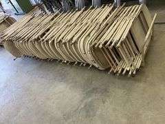 Approx. 64 folding metal chairs and cart