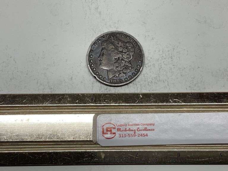 1879 Morgan silver dollar