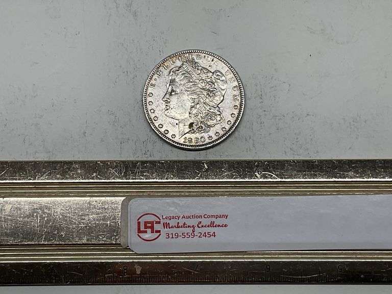 1880 Morgan silver dollar