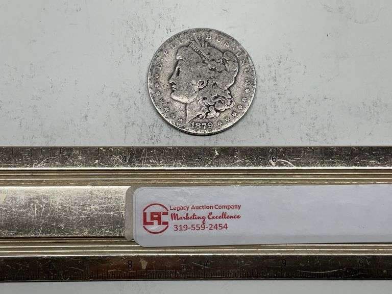 1879 Morgan silver dollar